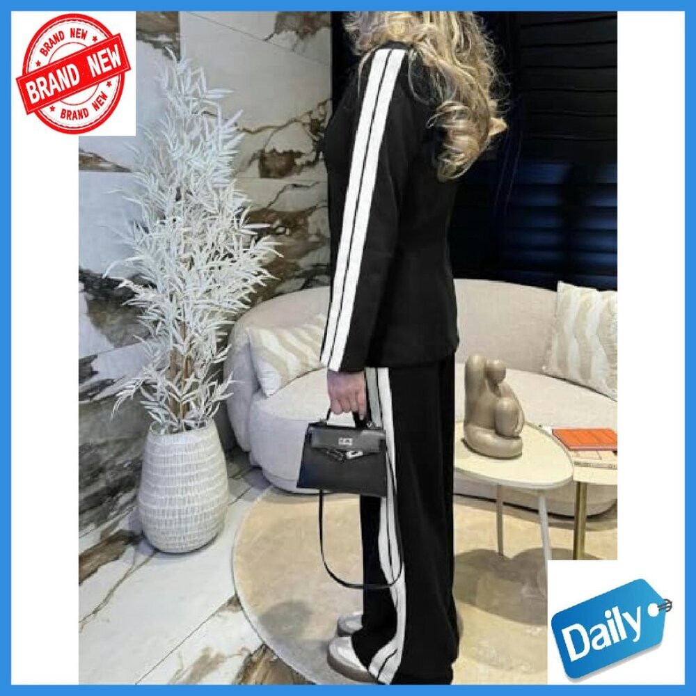Women's Two Piece Blazer Pants Set Business Casual Suit Tailored Fit - Picture 4 of 8